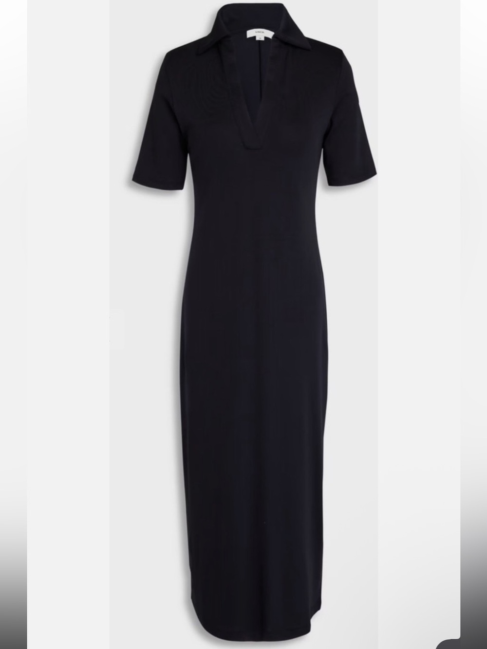 Vince Navy V-Neck Polo Midi Dress